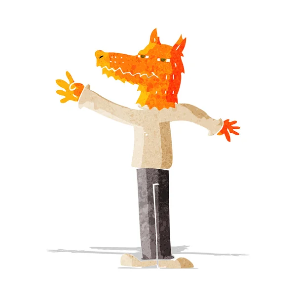 Kreslený mává fox — Stockový vektor