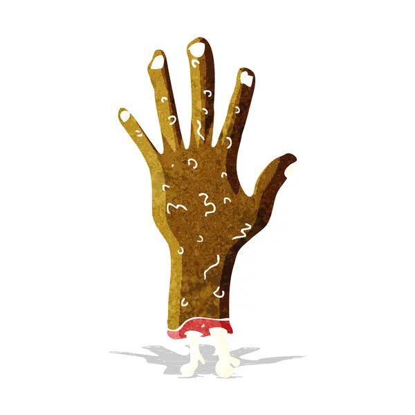 Mão zombie grosseiro desenhos animados — Vetor de Stock