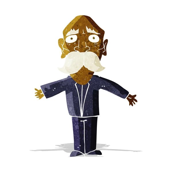 Cartoon teleurgesteld oude man — Stockvector