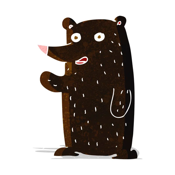 Cartoon zwaaien zwarte beer — Stockvector