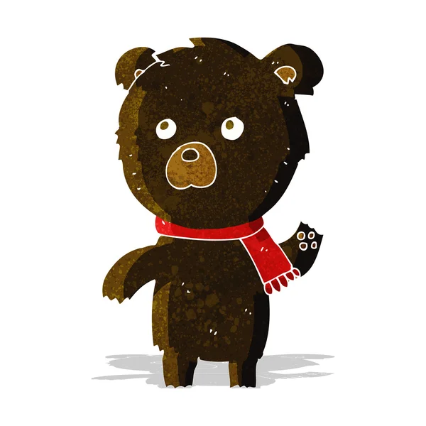 Kartun beruang hitam yang lucu - Stok Vektor