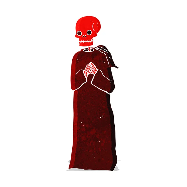 穿着长袍的卡通人物骷髅 — 图库矢量图片