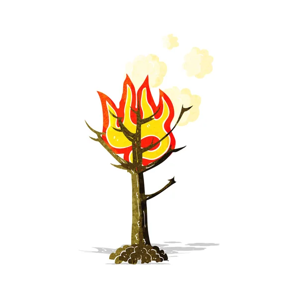Árbol de dibujos animados quema — Vector de stock