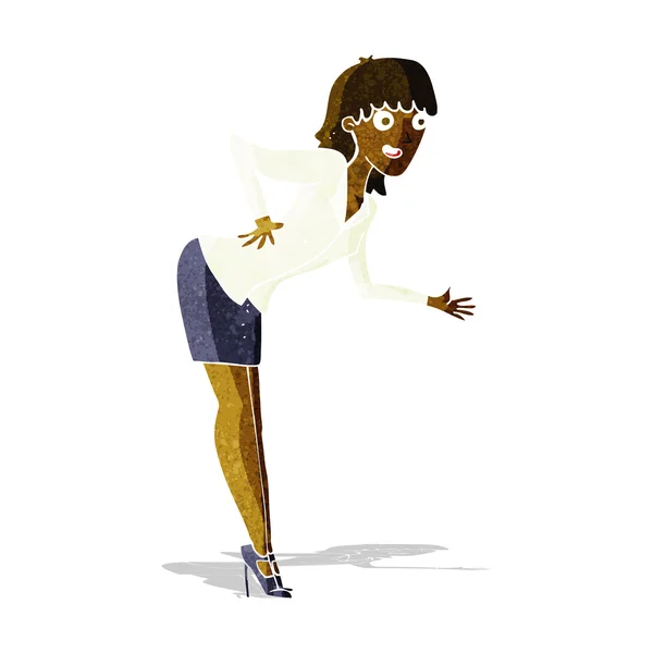 Desene animate femeie de afaceri explicând — Vector de stoc