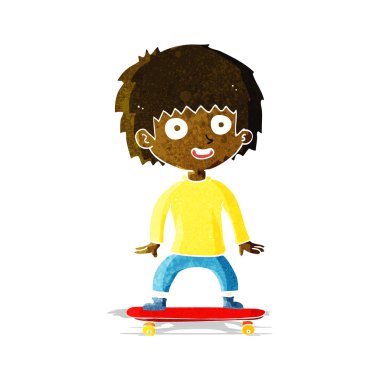 Kaykaylı çizgi film çocuğu.