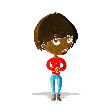 çizgi film kadın düşünüyor