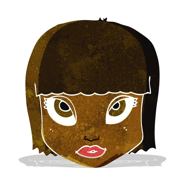 女性の顔を漫画 — ストックベクタ