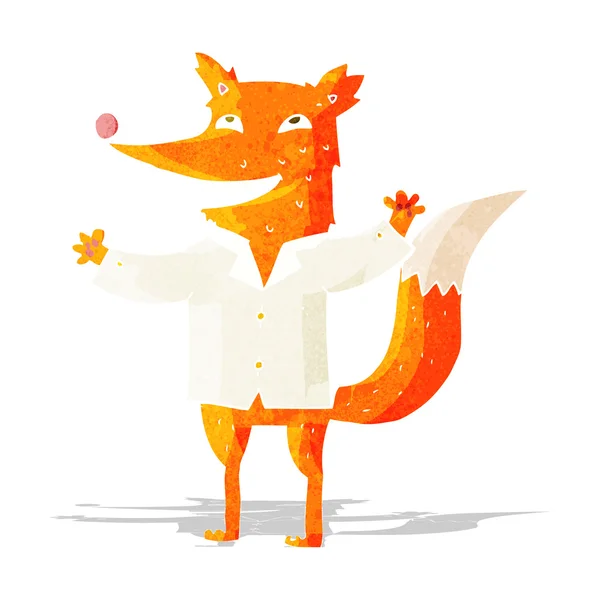 Kreslená šťastná liška v košili — Stockový vektor