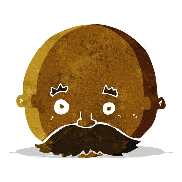 Karikatur Mann mit Glatze und Schnurrbart — Stockvektor