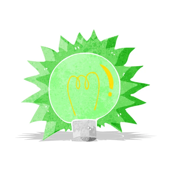 Desenho animado piscando lâmpada de luz verde —  Vetores de Stock