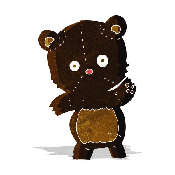 Lindo oso negro de dibujos animados — Vector de stock