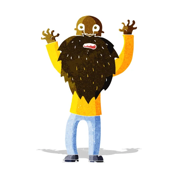 Dibujos animados asustado anciano con barba — Archivo Imágenes Vectoriales