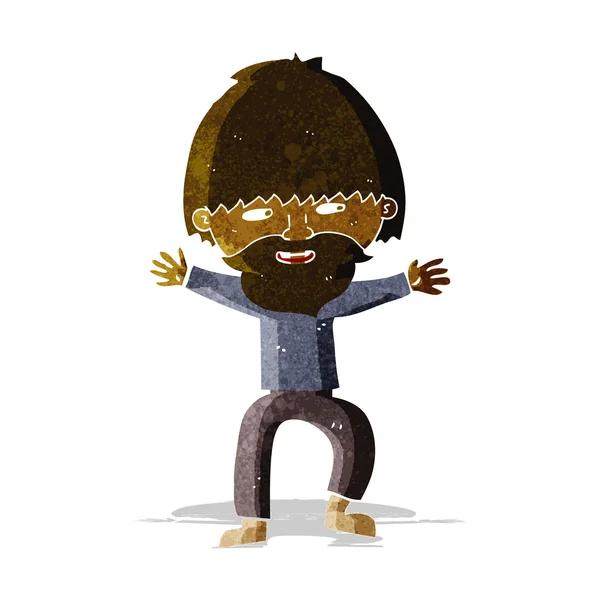 Cartoon gelukkig man met baard — Stockvector