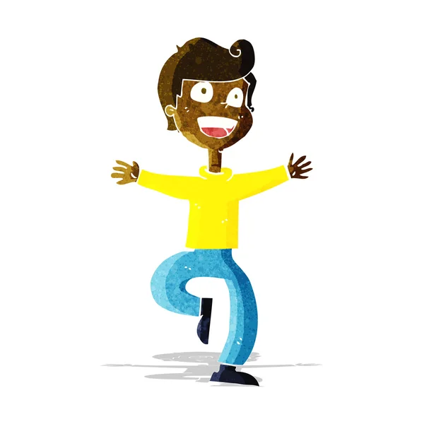 Cartoon excited boy — Stock Vector