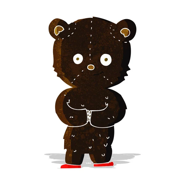 Tekenfilm teddy zwarte beer welp — Stockvector