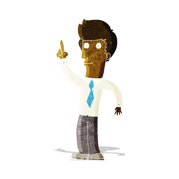 Karikatura přátelský muž s nápadem — Stockový vektor
