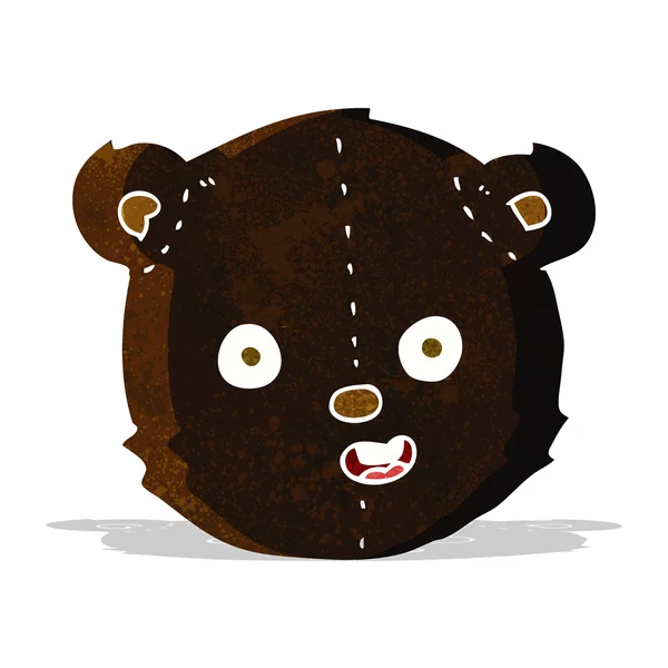 Cartoon black teddy bear head — Stock Vector