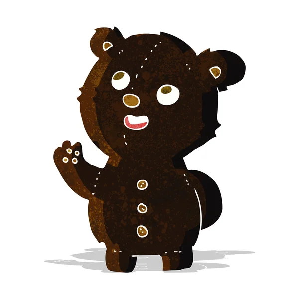 Cartoon cute black bear cub — Stock Vector