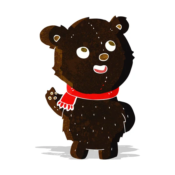 Cartone animato carino cucciolo di orso nero — Vettoriale Stock