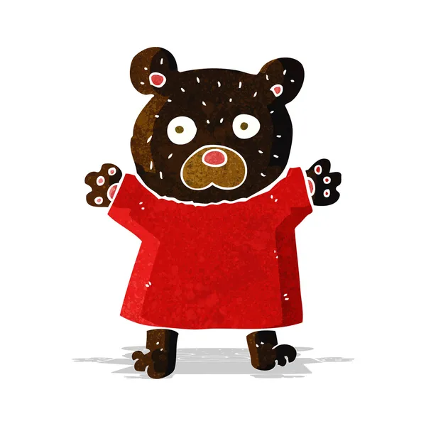 Dibujos animados lindo oso negro — Vector de stock