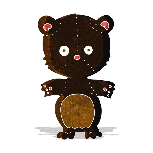 Tecknad glad svart björn — Stock vektor