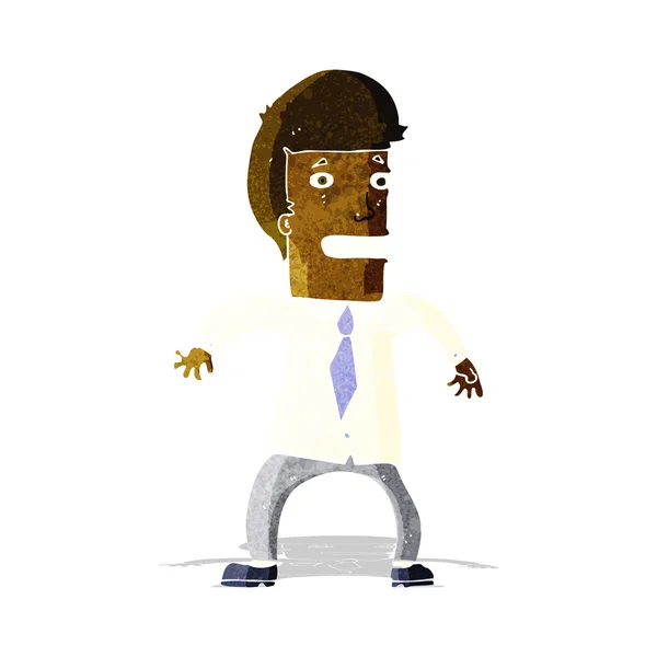 Cartoon nerveus zakenman — Stockvector