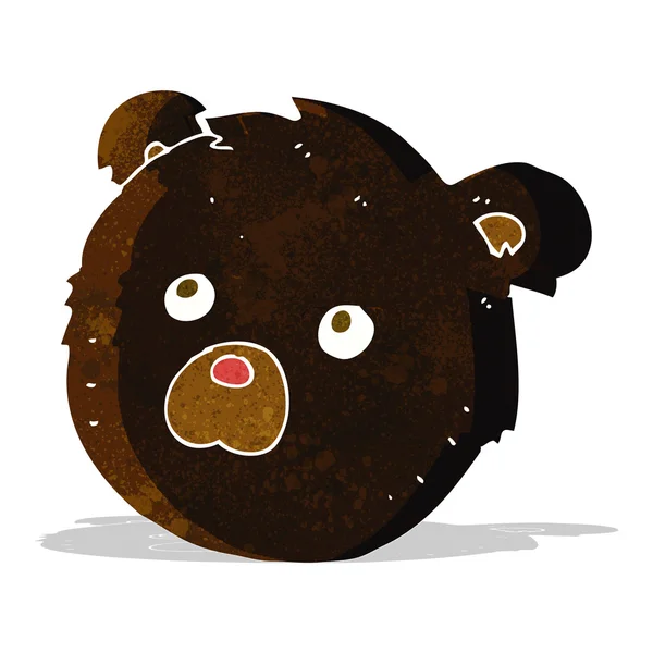 Desenho animado cara urso preto — Vetor de Stock