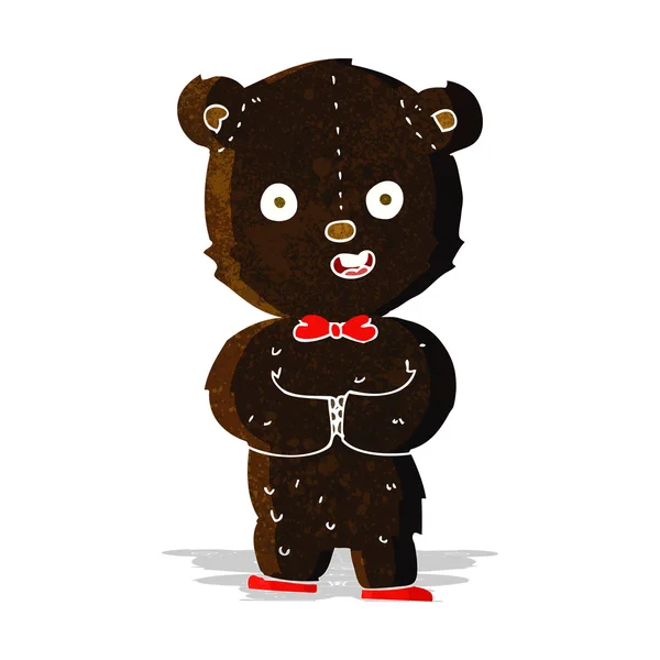Kreslený medvídek černý — Stockový vektor