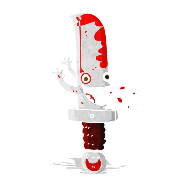 Šílený nůž kreslený postava — Stockový vektor