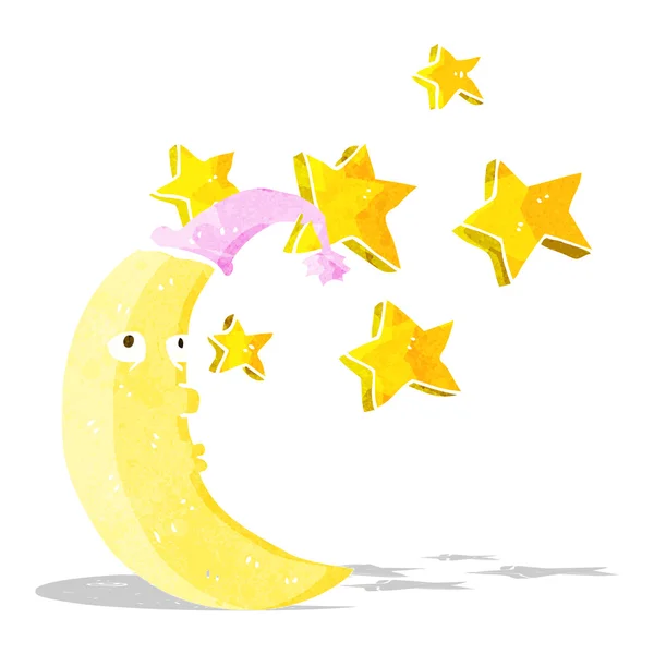 Lune endormie dessin animé — Image vectorielle