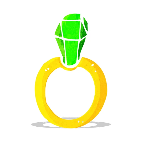 Anillo de rubí de dibujos animados — Vector de stock