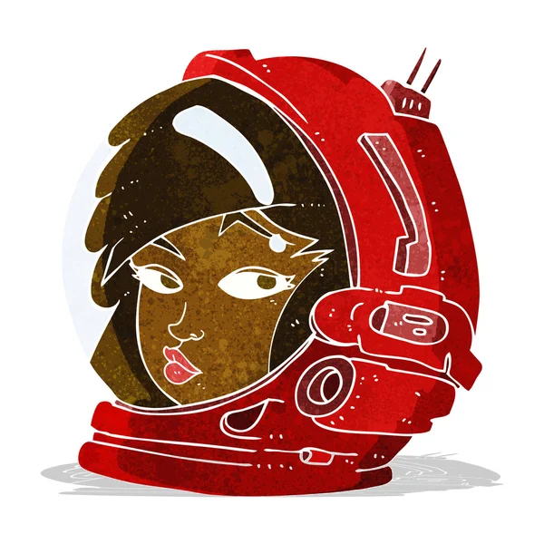 Tecknad kvinnlig astronaut — Stock vektor