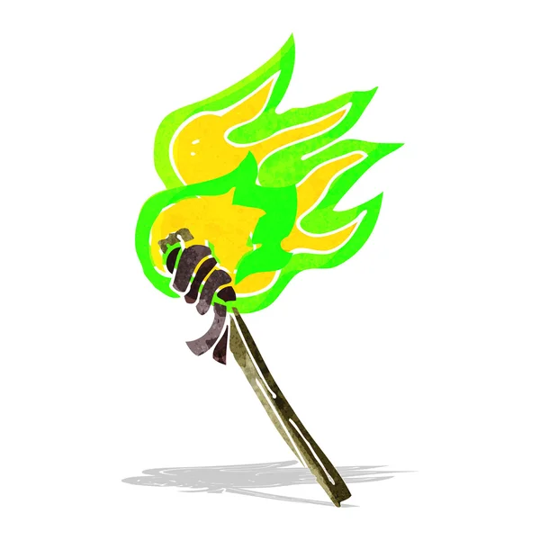 Cartoon burning torch — Stock Vector