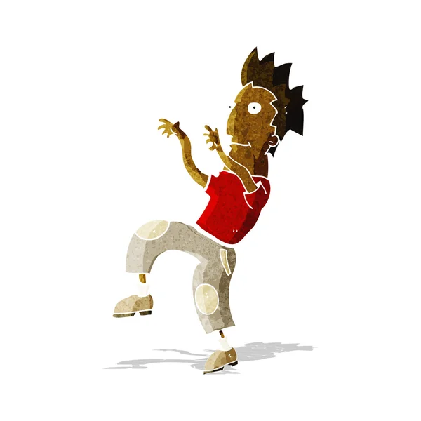 Cartoon happy man doing funny dance — Stock Vector