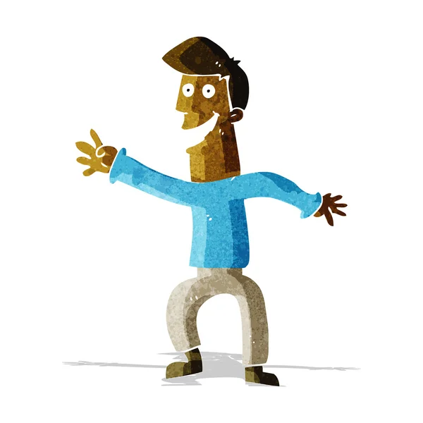 Cartoon gelukkig man dansen — Stockvector