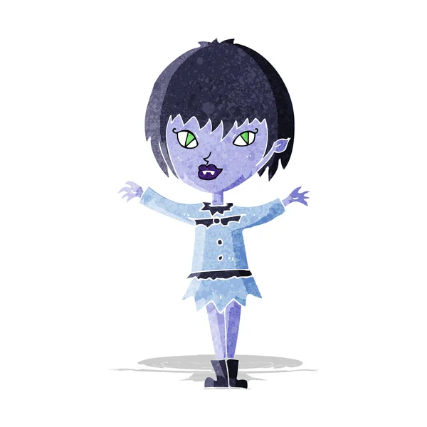 Menina vampira dos desenhos animados — Vetor de Stock