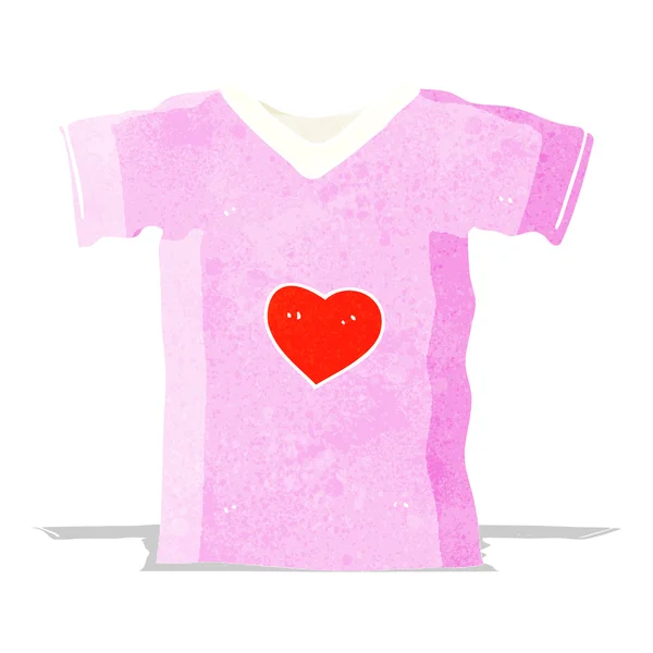 Cartoon t shirt with love heart — Stock Vector