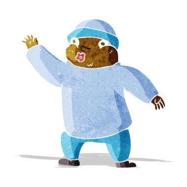 Şapka sallayan çizgi filmci.