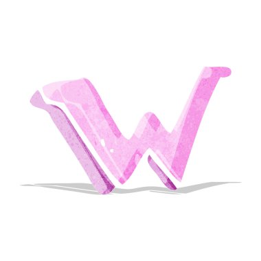 karikatür harf wCartoon brief w