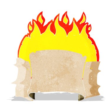 karikatür alevli heraldry parşömen afişi