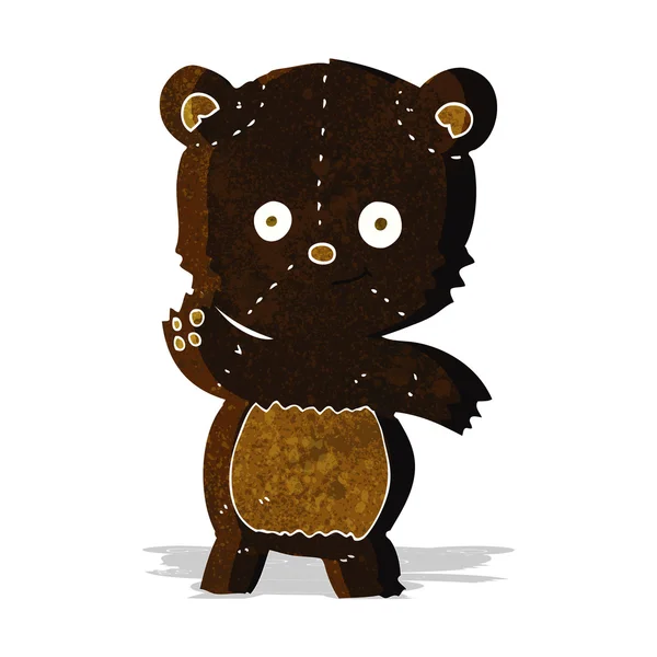 Tecknad vinka svart björn — Stock vektor