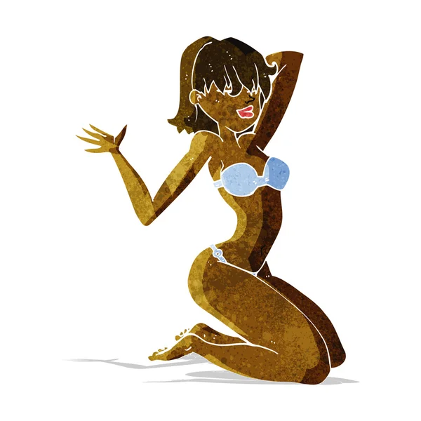 Dessin animé sexy bikini fille — Image vectorielle