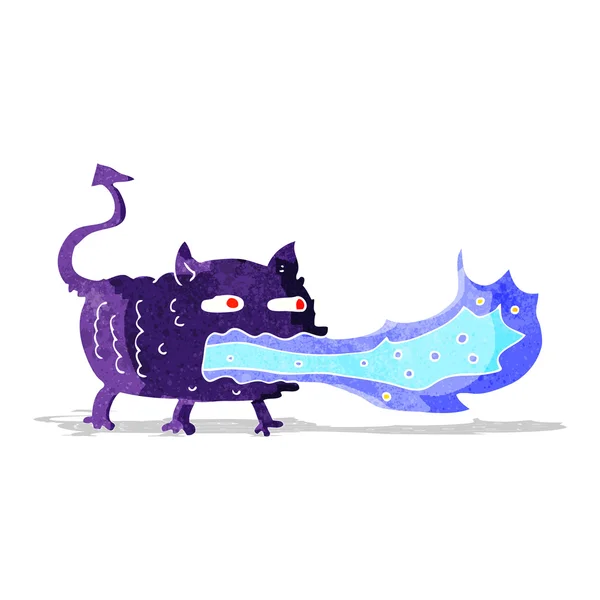 Cartoon vuur ademhaling imp — Stockvector