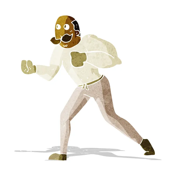 Cartoon Retro Boxer Mann — Stockvektor