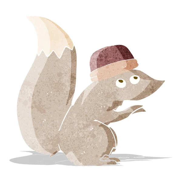 Écureuil dessin animé portant un chapeau — Image vectorielle