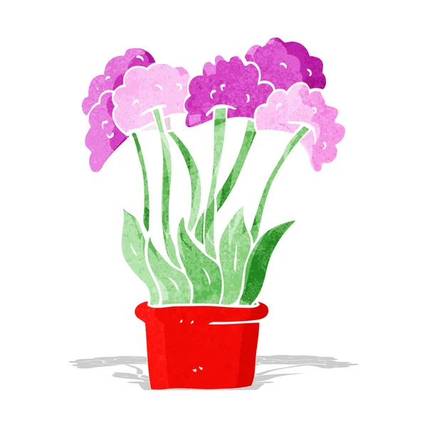 Tecknad blommor i kruka — Stock vektor