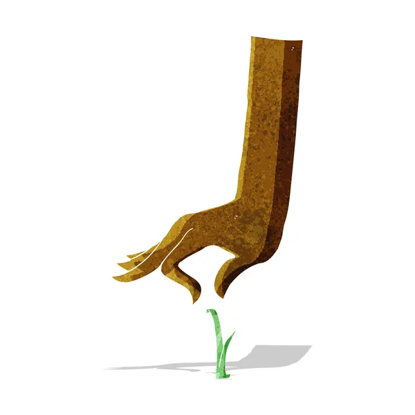 Мультяшна рука вибирає лезо трави — стоковий вектор