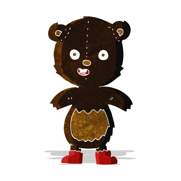 Dibujos animados oso de peluche feliz en botas — Vector de stock