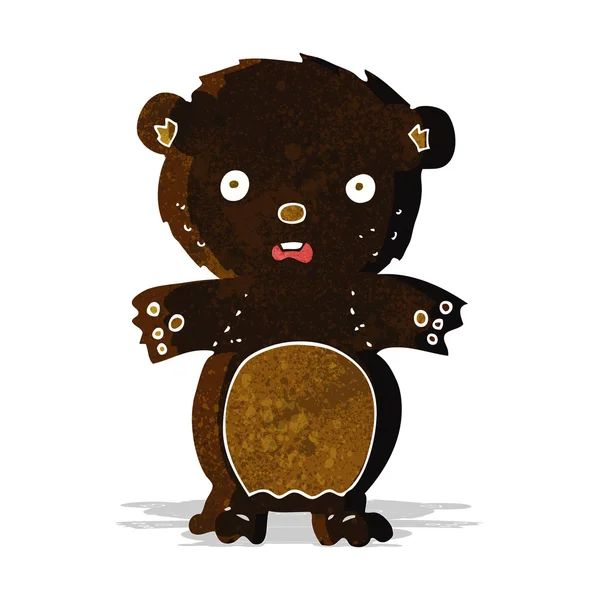 Asustado oso negro de dibujos animados — Vector de stock