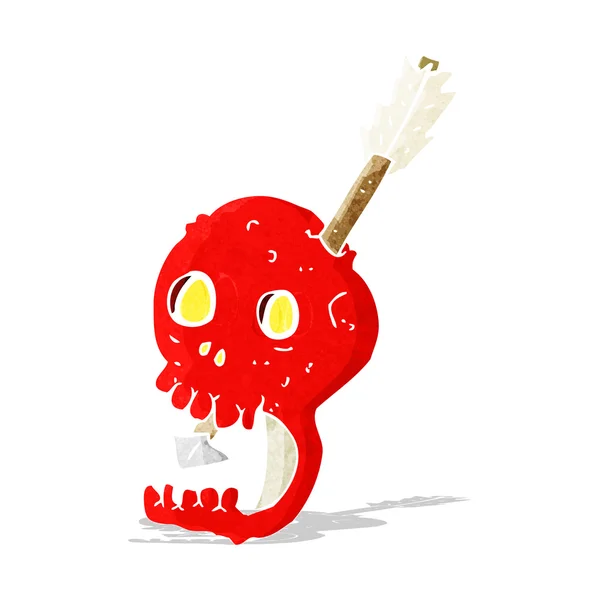 Funny cartoon skull and arrow — Stock Vector